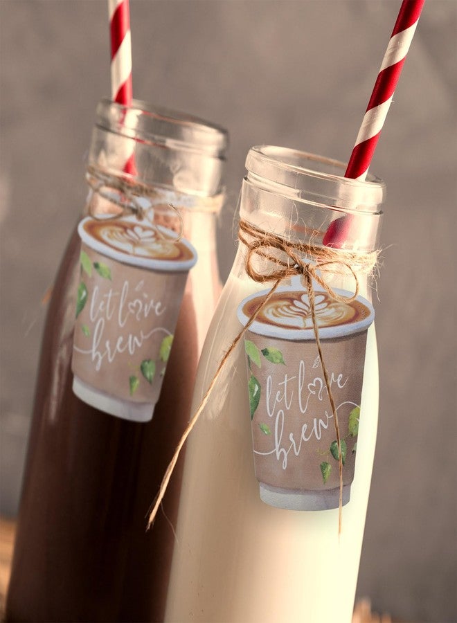 Summer-Ray.com Summer-Ray 50pcs Let Love Brew Coffee Cup Gift Tags Perfect for Wedding and Bridal Shower Party (Brown) - Image 3